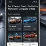 Top 5 Fastest Cars in Car Parking Multiplayer Tested and Verified (2026) make it mobile mockup modren uxui size 916
