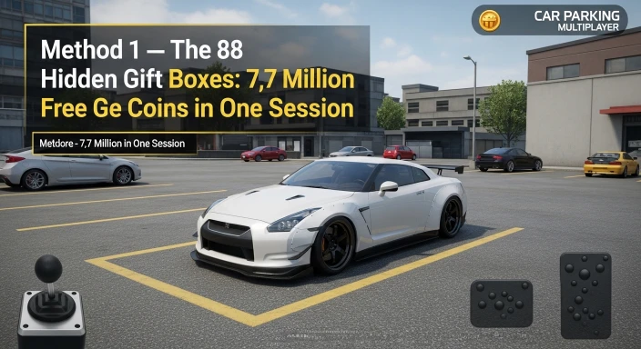 Method 1 — The 88 Hidden Gift Boxes 7.7 Million Free Coins in One Session car parking multiplayer