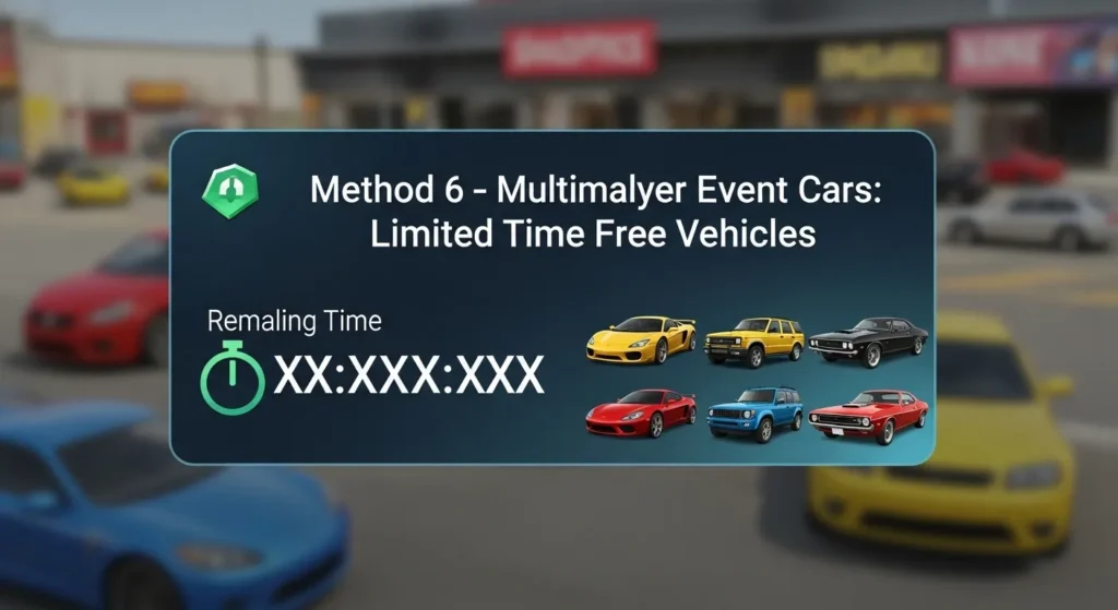 Multiplayer Event Cars Limited Time Free Vehicles